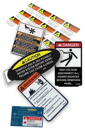 Warning / Safety Labels made by Adhesa-Plate